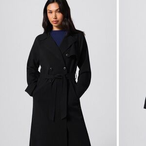 Fabletics Classic Black Trench Coat